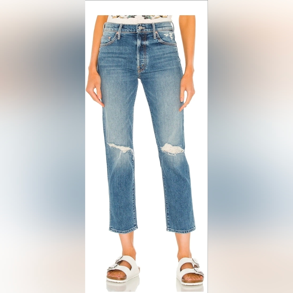 NWT Mother Superior Trickster Ankle in Cryin' On Holy Ground Straight Jeans 26